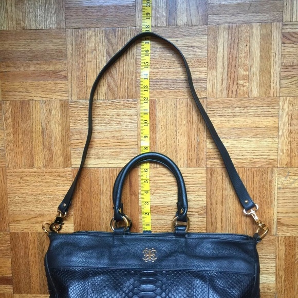 Lena Erziak Black Snakeskin Python Large Bag NEW - Picture 8 of 8